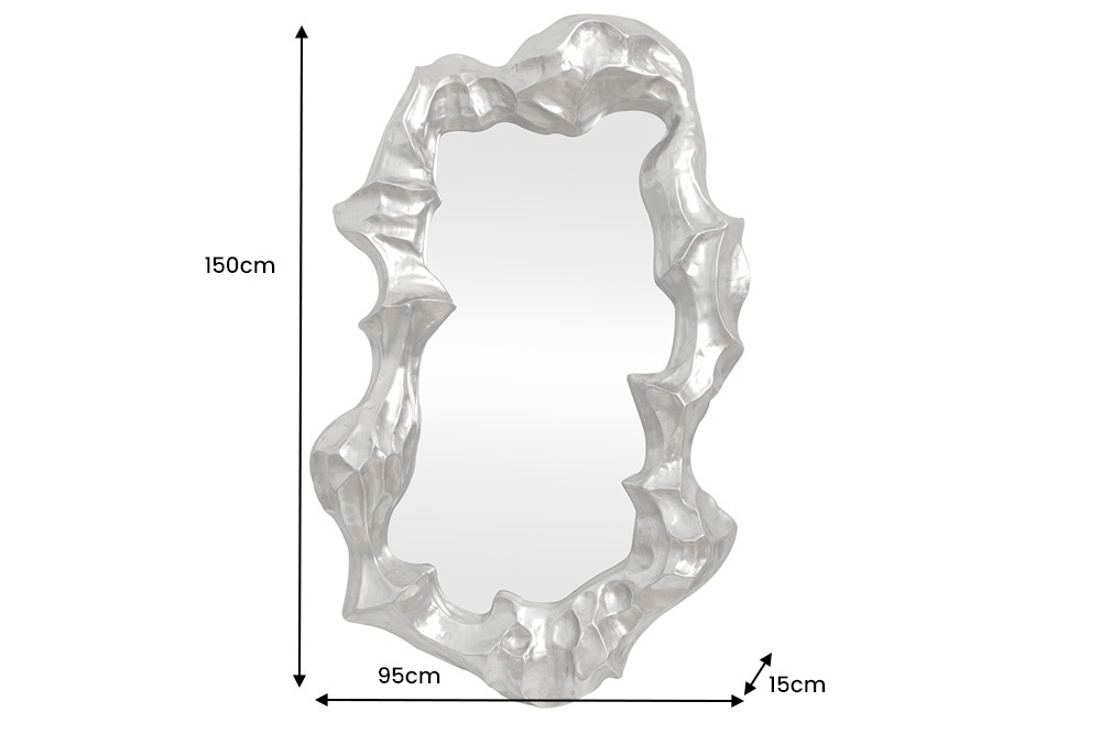 Extravaganter Wandspiegel VENETIA 150cm silber variable Aufhängung