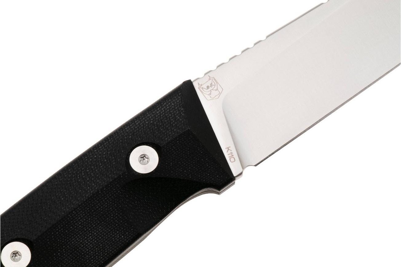 Real Steel Black Thorn 3621BS, Satin K110,  Black G10 vaststaand mes, Ivan Braginets design