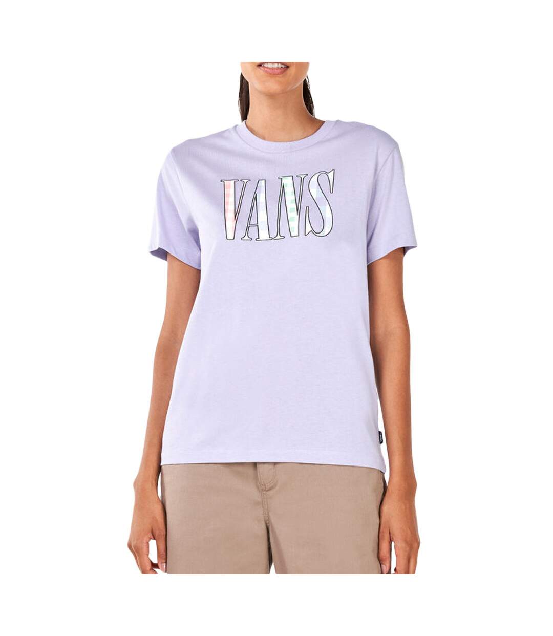 T-shirt Mauve Femme Vans Gingham