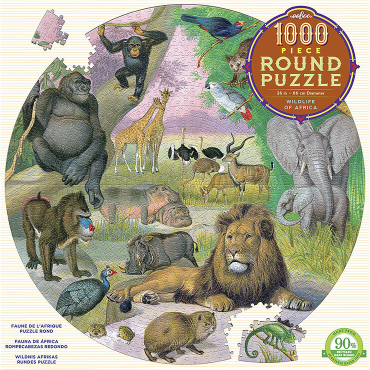 eeBoo eeBoo - Rundt puslespil 1000 brk - Afrika