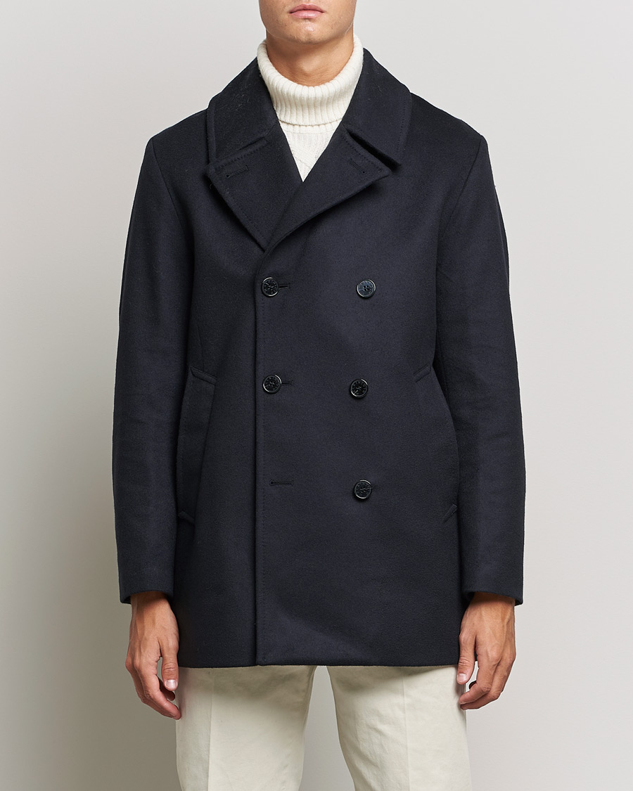 Mackintosh Dalton Wool/Cashmere Peacoat Navy
