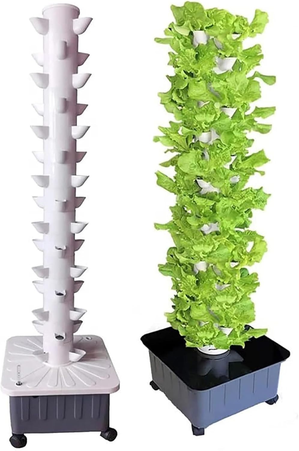 Hydroponisches Turm-Hydroponiksystem, Aquaponiksystem mit 15 Etagen und 45 Löchern, erdloser Anbau, Aeroponik-Wachstumsset für den Garten für Kräuter, Obst und Gemüse