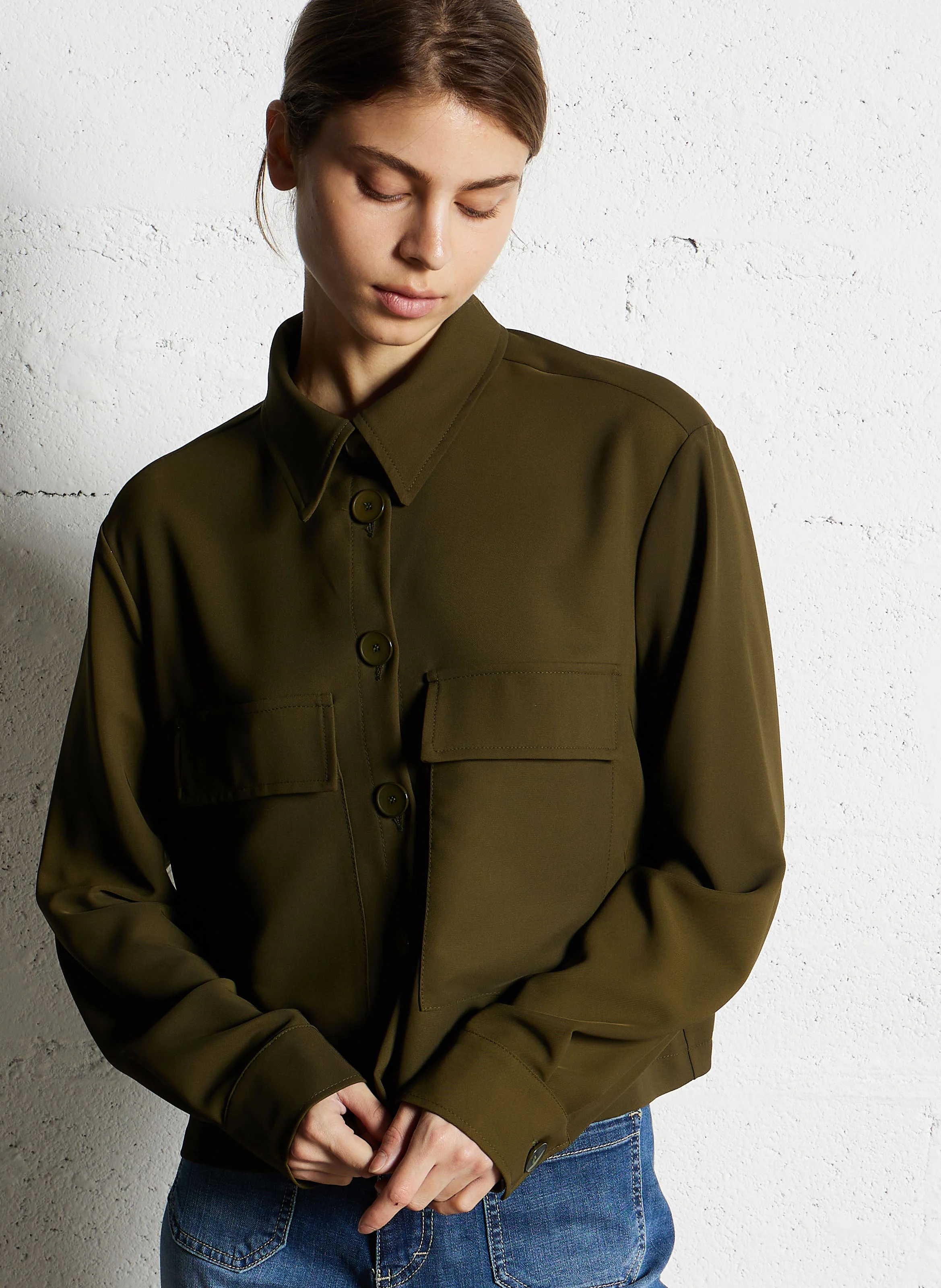 Chemise col classique ample | Vert