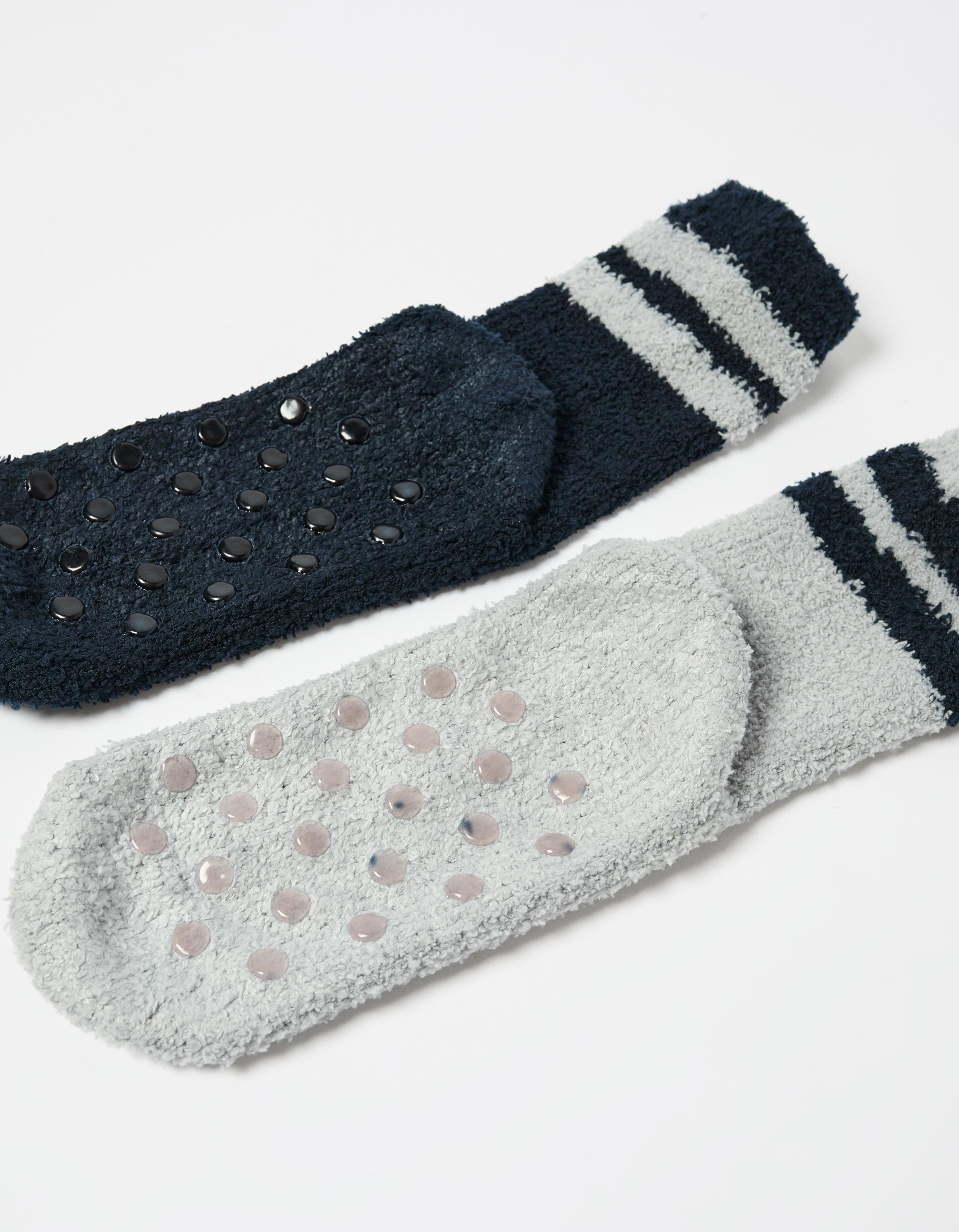 Pack 2 Pares de Meias Antiderrapantes, Homem, Cinzento