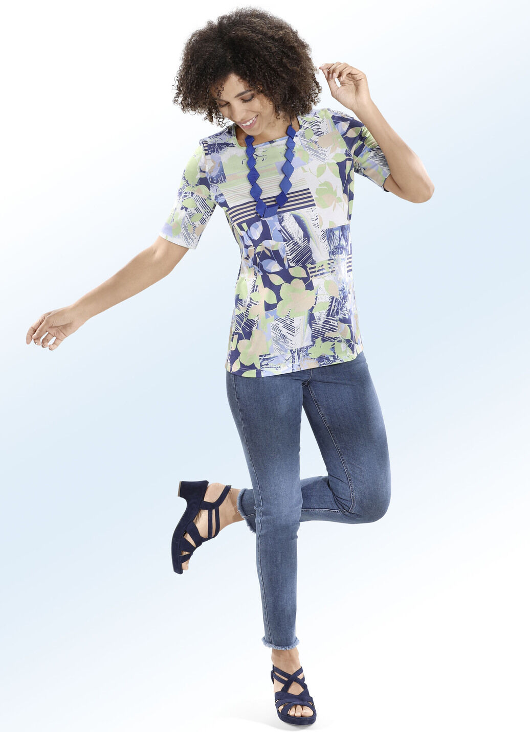 Magic-Jeans mit angesagtem Fransensaum