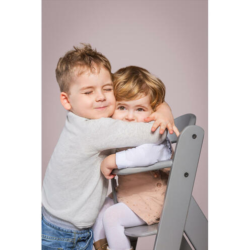 Chaise haute Alpha+ - Gris - HAUCK