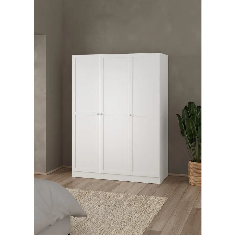 Kledingkast Lynn 3-deurs - wit - 200x147x62 cm
