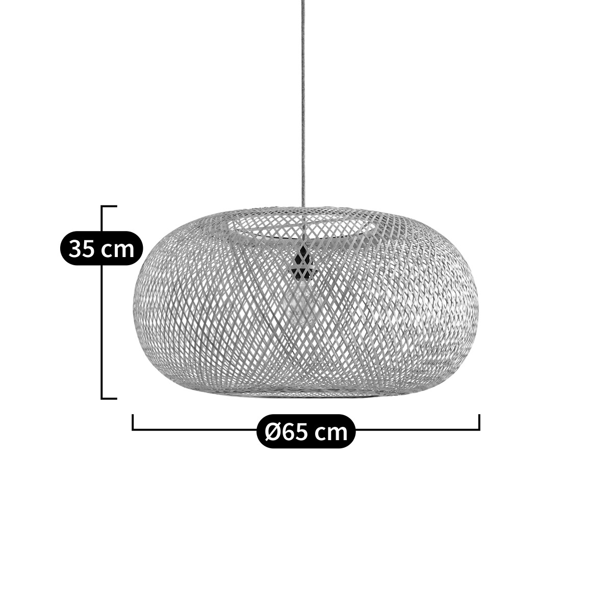 LA REDOUTE INTERIORS<br>Luminária pendente em bambu Ø65 cm, Ezia