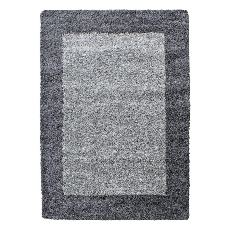 Basic Shaggy Kader vloerkleed Grijs Hoogpolig - 240x340 CM
