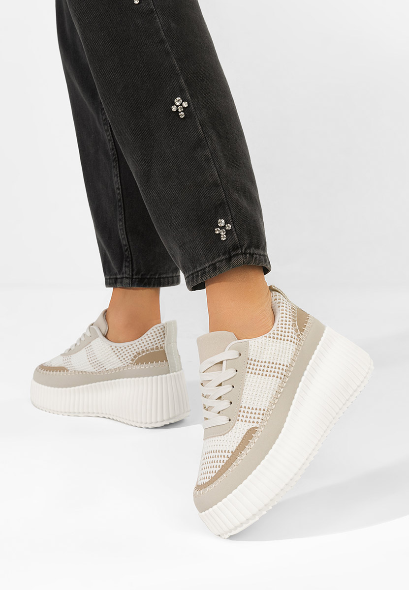 Baskets à plateforme beige Tamylsa