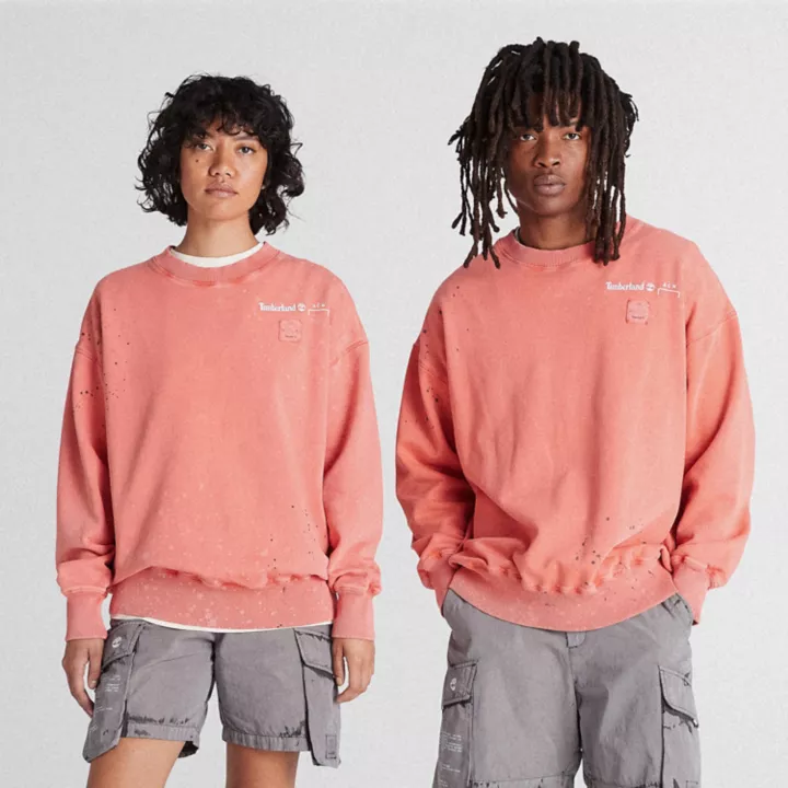 Moletom Timberland x A-COLD-WALL* Future73 unissex na cor laranja.