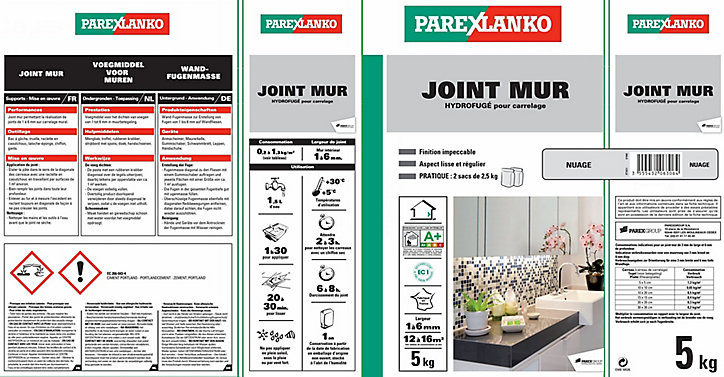 Joint mur hydrofugé Parexlanko nuage 5 kg