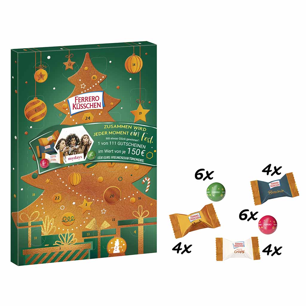 Ferrero Küsschen Adventskalender 206g MHD:20.4.25
