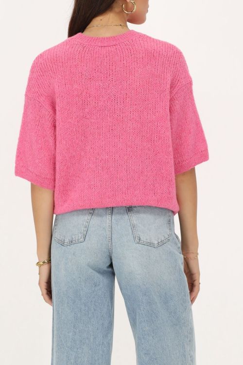 Roze trui met korte mouwen