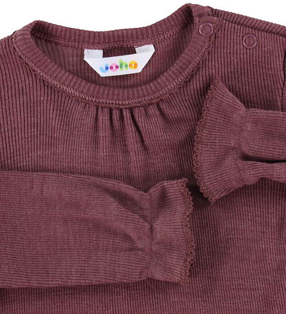 Joha Kleid - Rib - Wolle/Seide - Bordeaux
