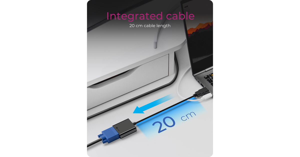 ICY BOXIB-AC502a HDMI naar VGA Adapter  (Zwart)