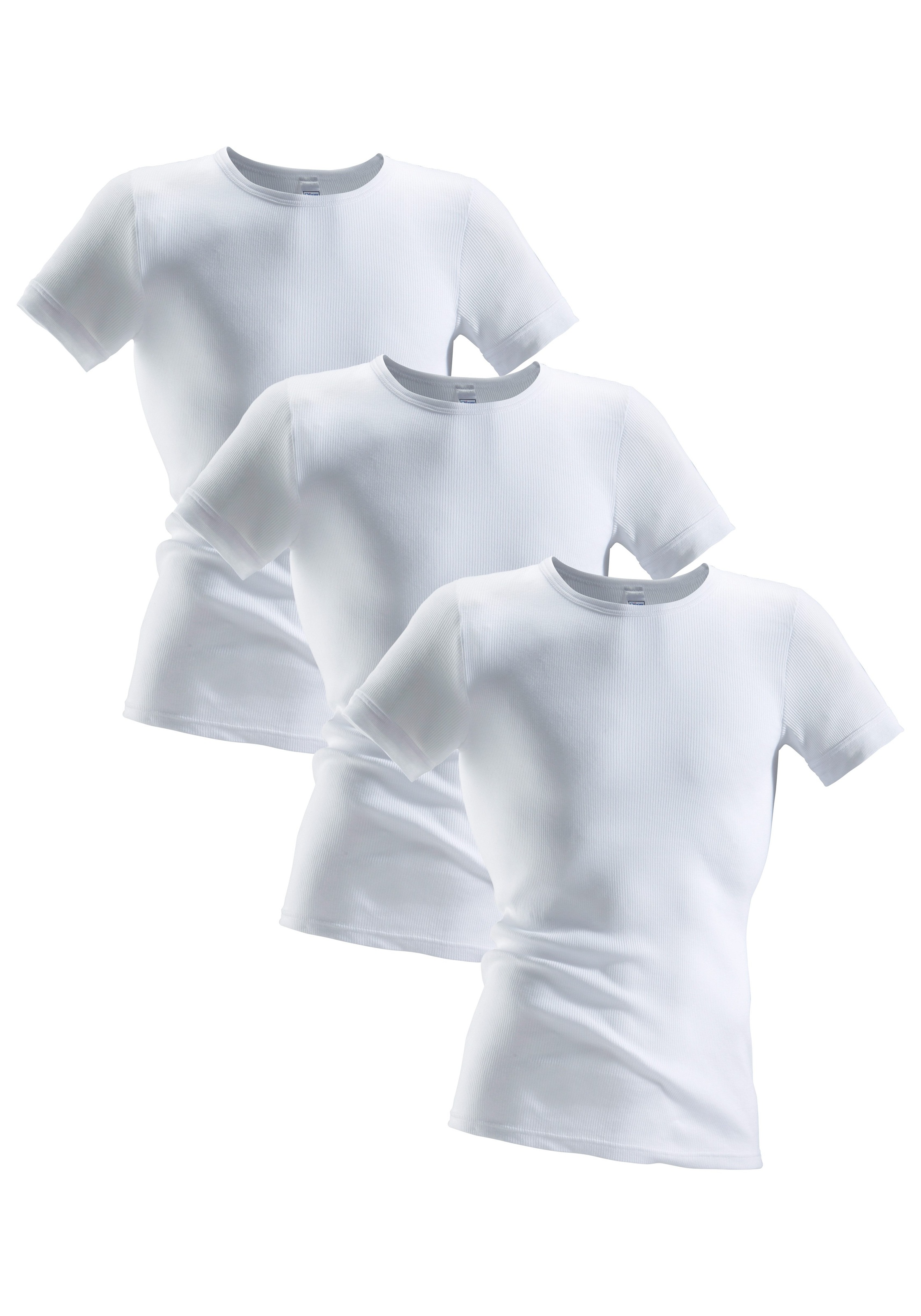 Clipper Unterhemd 3 Stk. tlg., aus Doppelripp, T-Shirt, Unterziehshirt, Kurzarm T-Shirt