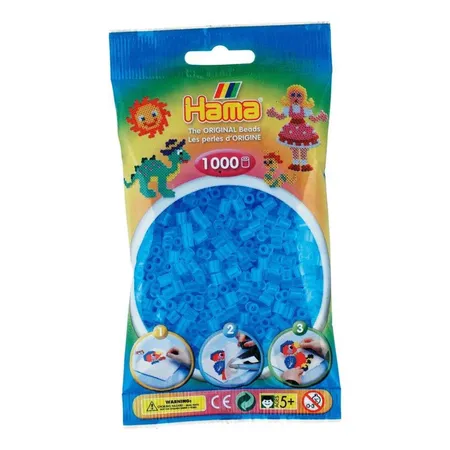 Hama Bügelperlen Midi transparent aqua, 1000 Stück