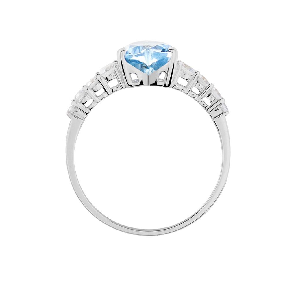 Bague Or Blanc Fany Topaze Oxydes De Zirconium