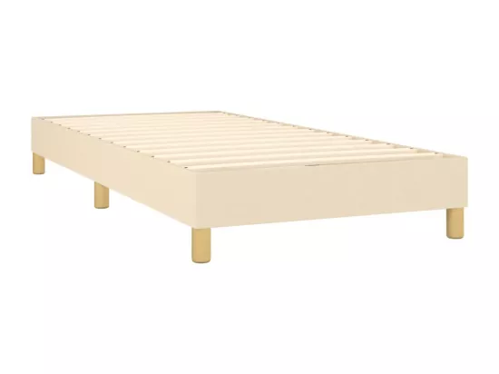 Sommier tapissier avec matelas et LED Crème 90x190 cm Tissu