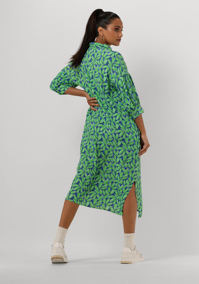 YDENCE blauwe ydence midi jurk dress palmer