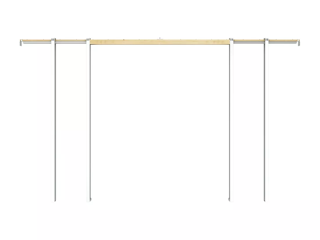 Porte coulissante double avec système à galandage en aluminium et verre trempé - 2 x H205 x L93 cm - WILDEN II