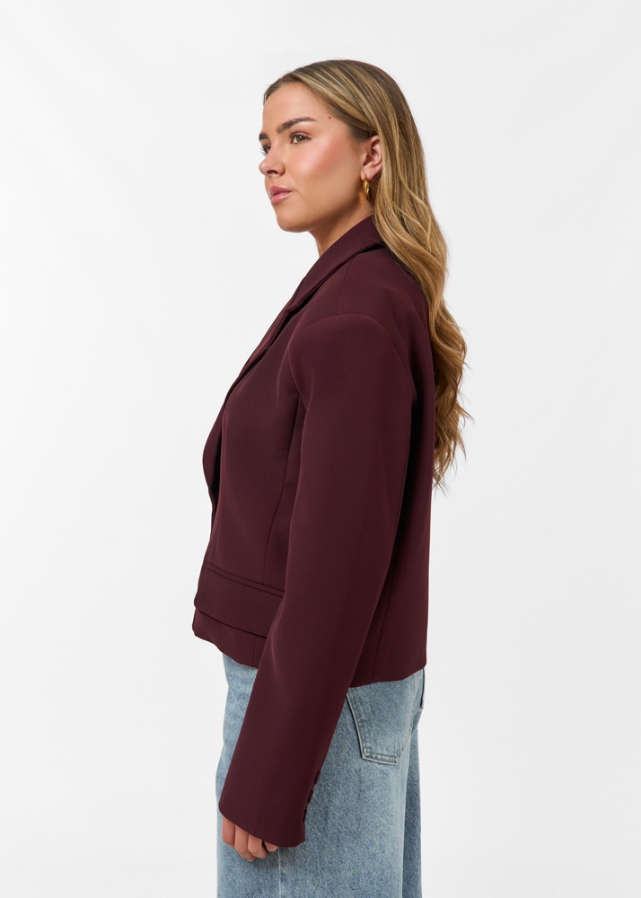 Audrey cropped blazer burgundy