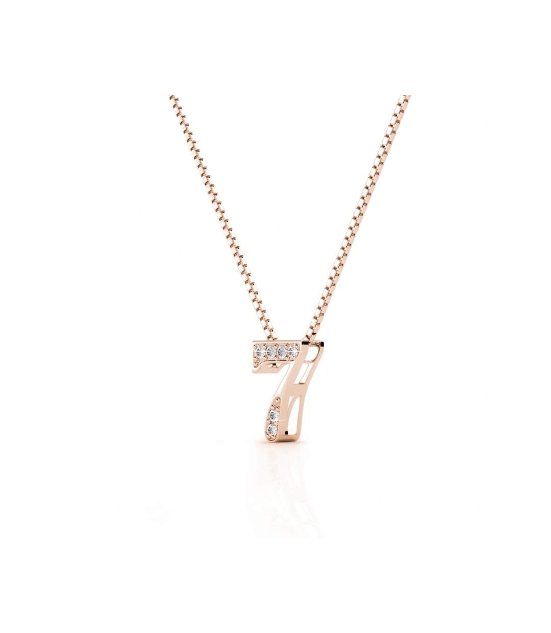 Pendentifs Number 7 - Or Rosé et Cristal