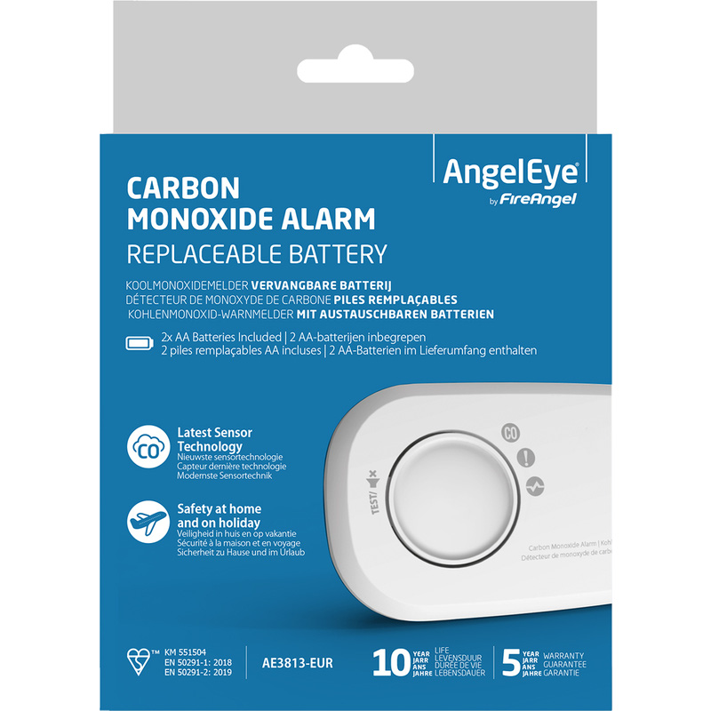 AngelEye koolmonoxidemelder 2x AA
