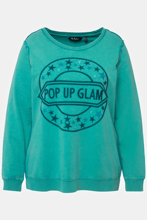 Sweatshirt, Statement-Stickerei, Rundhals, Langarm