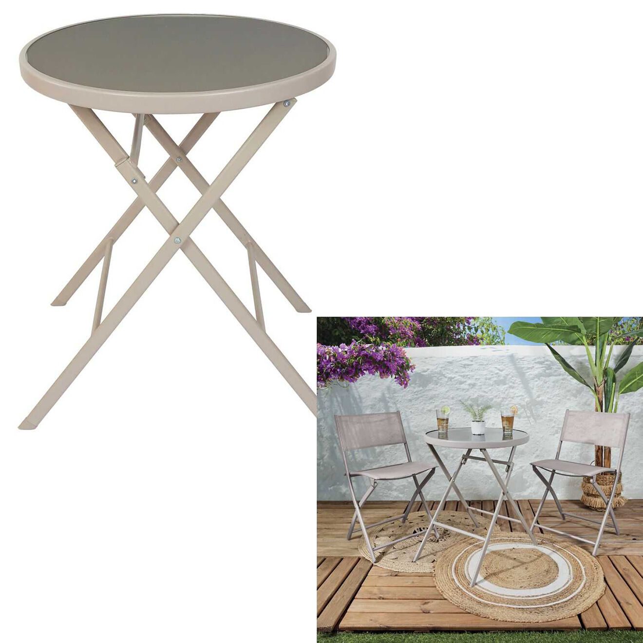 Home Deco Factory Table Elba beige - 60x71x60 cm