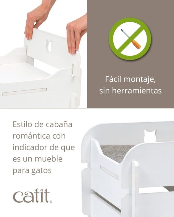 Casinha para gatos Vesper Cottage, branca