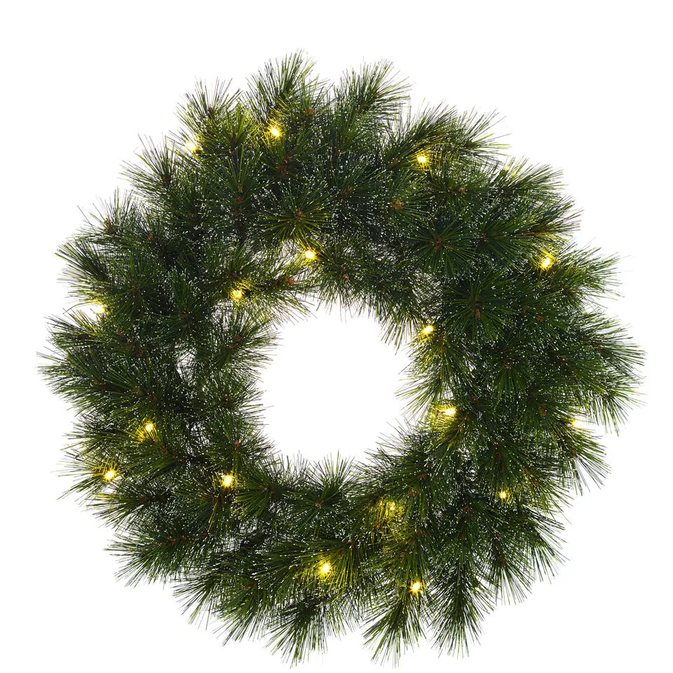 Black Box Trees Glendon Kerstkrans met LED Verlichting - Ø60cm - Groen