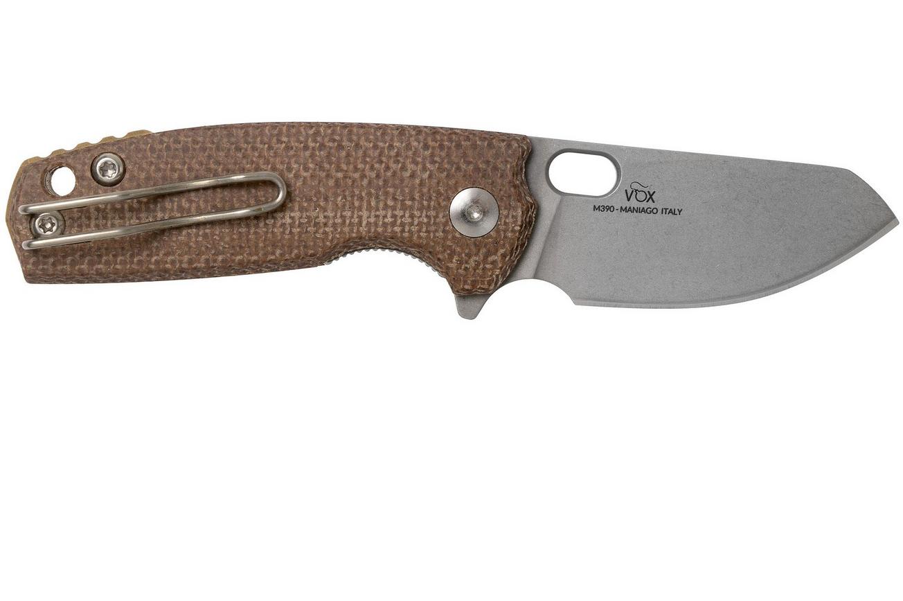 Fox Baby Core FX-608MC Natural Canvas Micarta zakmes, Jesper Voxnaes design