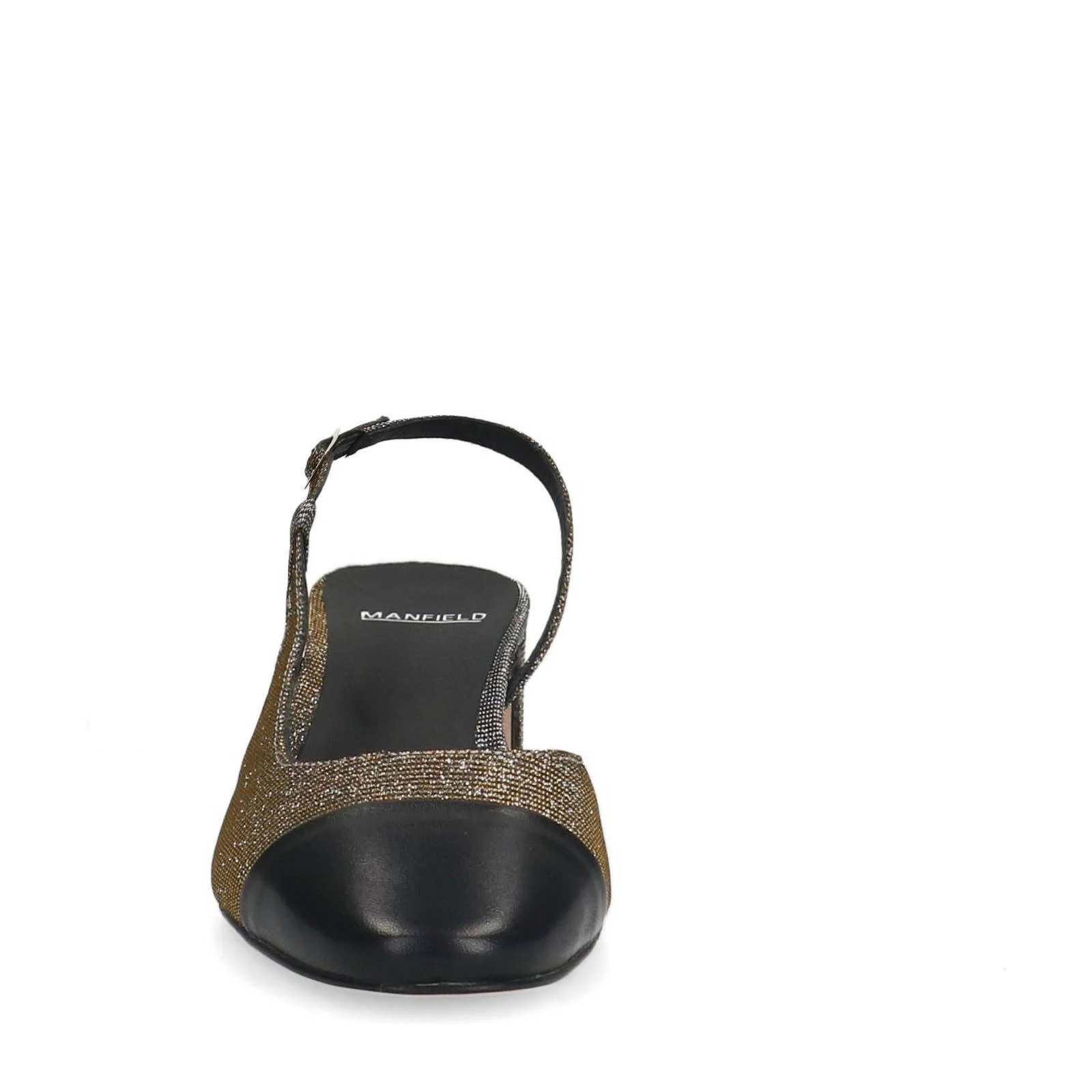 Manfield slingback pumps zilver/zwart