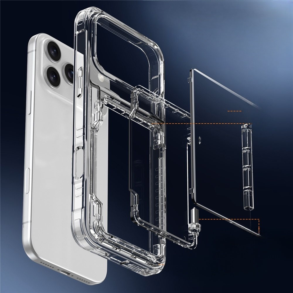iPhone 17 Pro Gummi Case Schutzhülle Air Cushion Fallschutz mit Kartenfach   Kickstand - Transparent