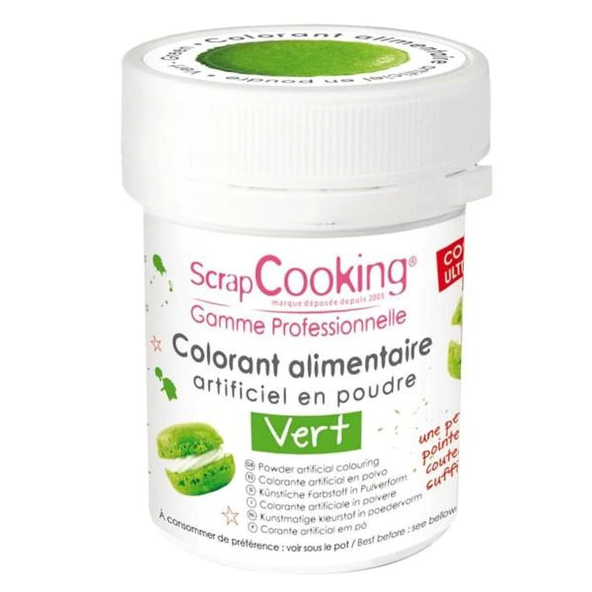 Colorant alimentaire en poudre 15 g - vert Scrapcooking