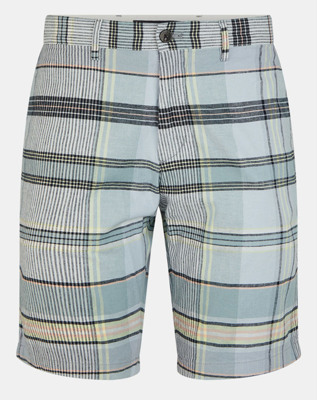 Tommy Hilfiger Bermuda en Lin mélangé Harlem Madras à carreaux bleu/gris/vert