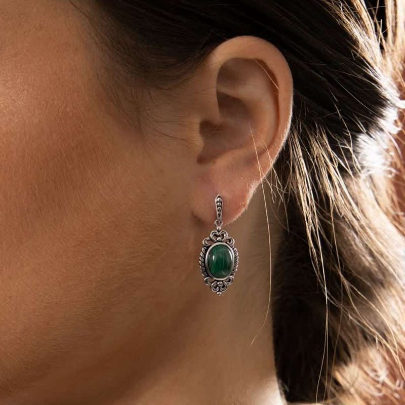 Boucles d'oreilles argent massif et pierre naturelle
