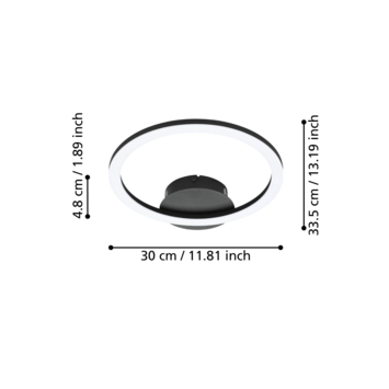 EGLO plafondlamp Parrapos CCT zwart