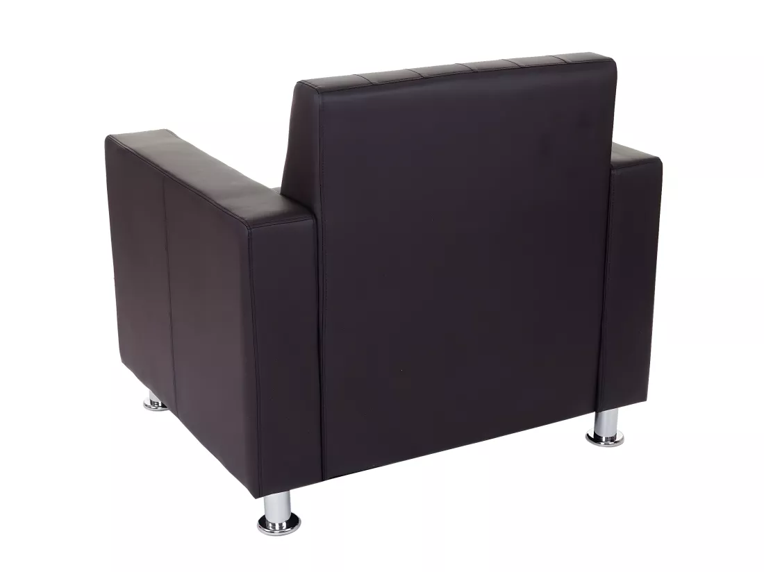 Fauteuil Pori, similicuir, café