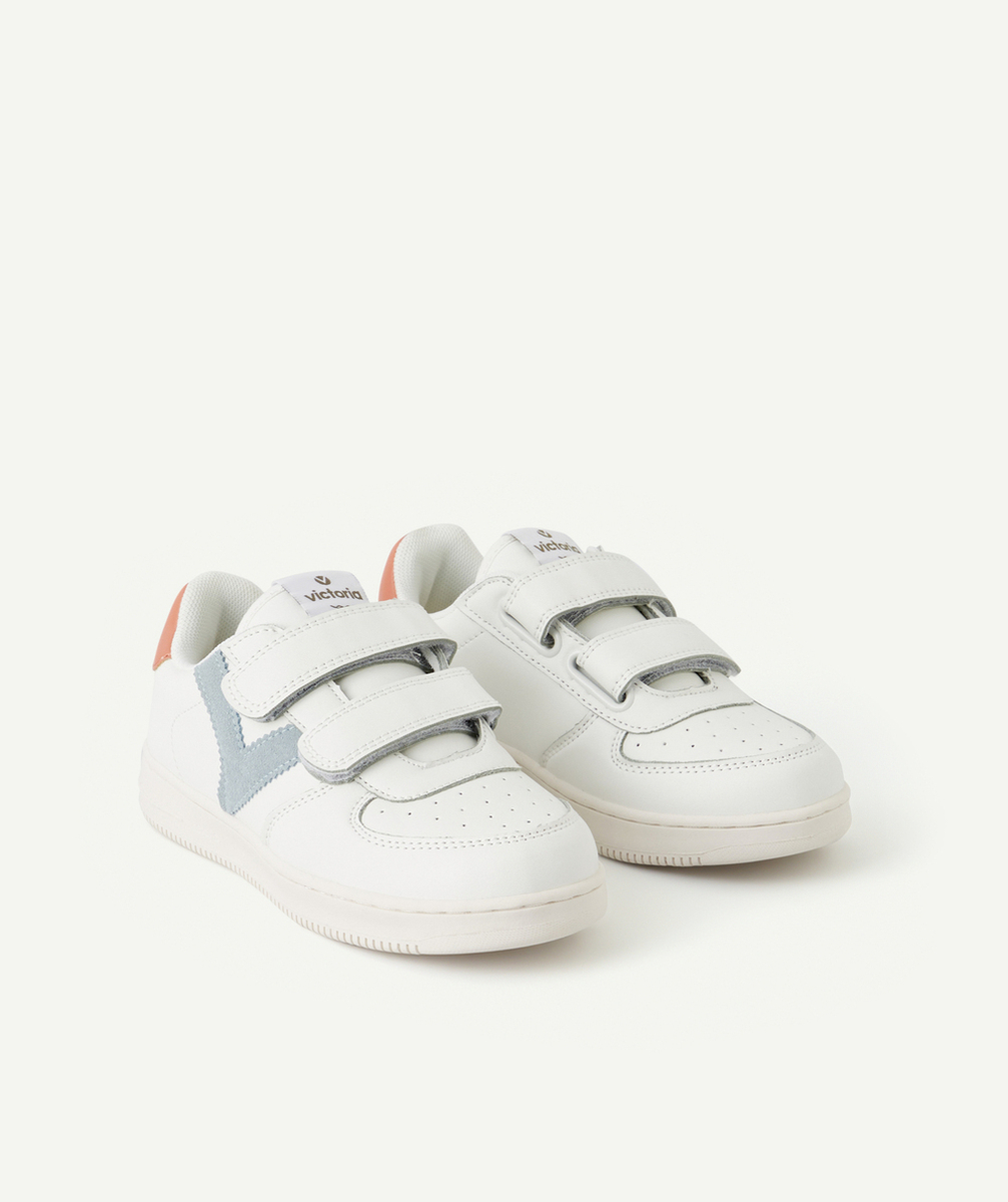 VICTORIABASKETS BLANCHES AVEC LOGO BLEU CIEL