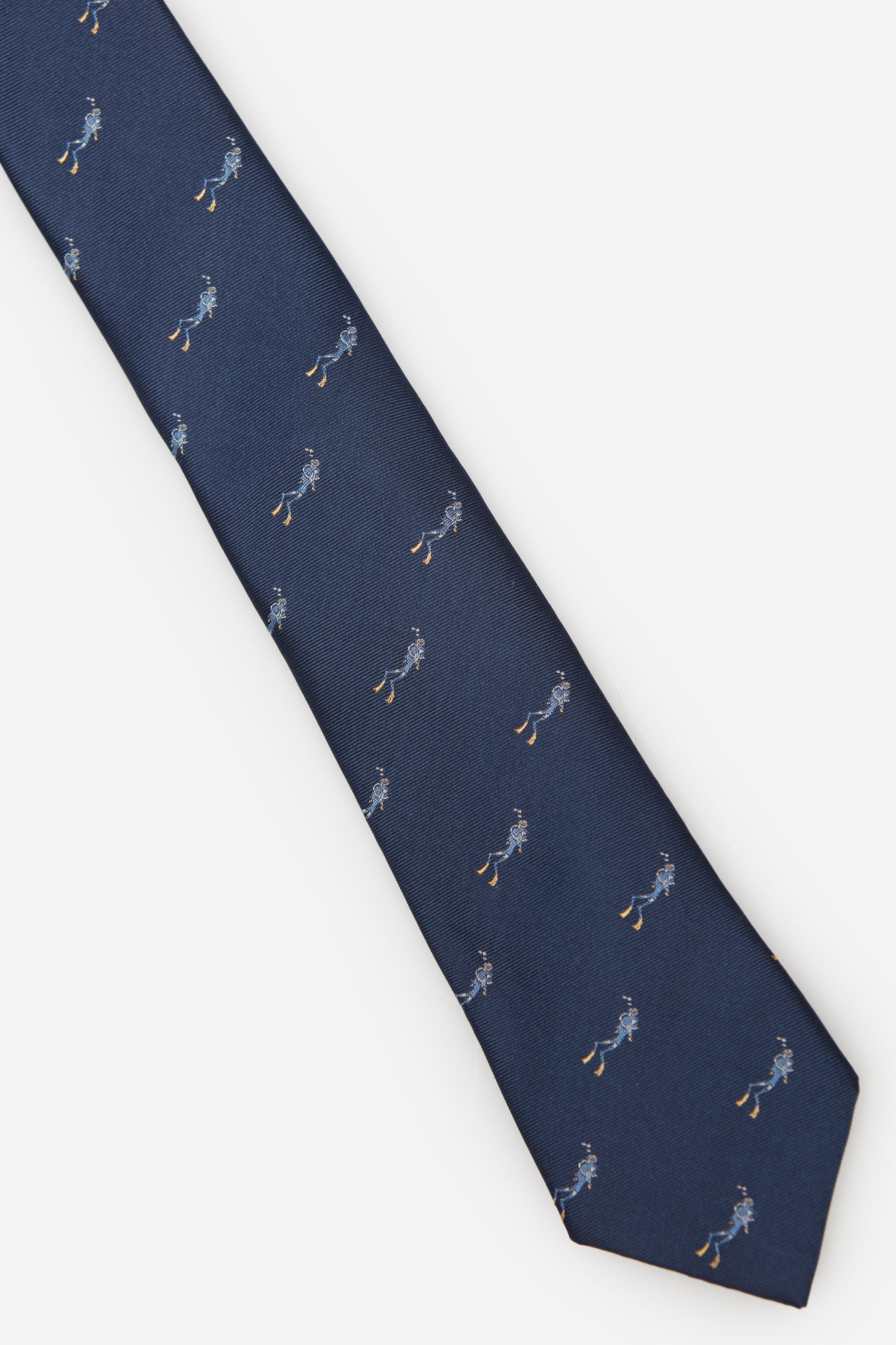 Gravata de seda estampada - Azul marinho