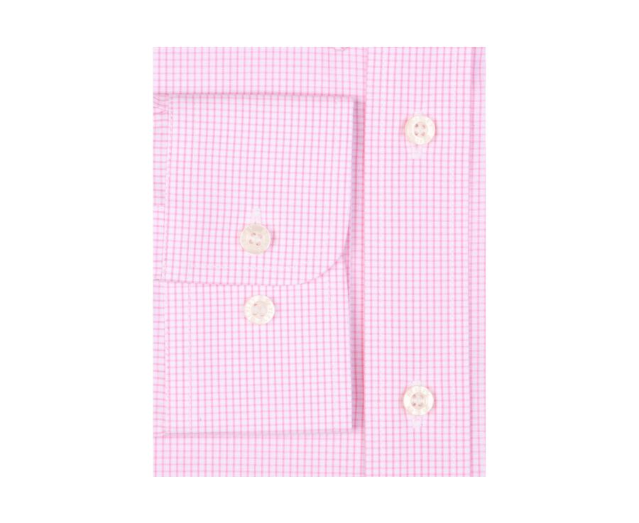 Chemise à carreaux fins roses et blancs - Poche - TIM