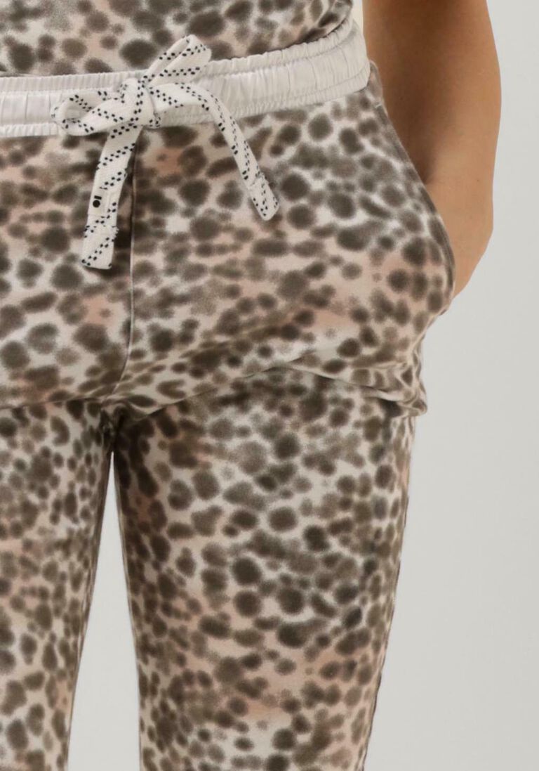 10DAYS ecru 10days joggingbroek cropped jogger leopard