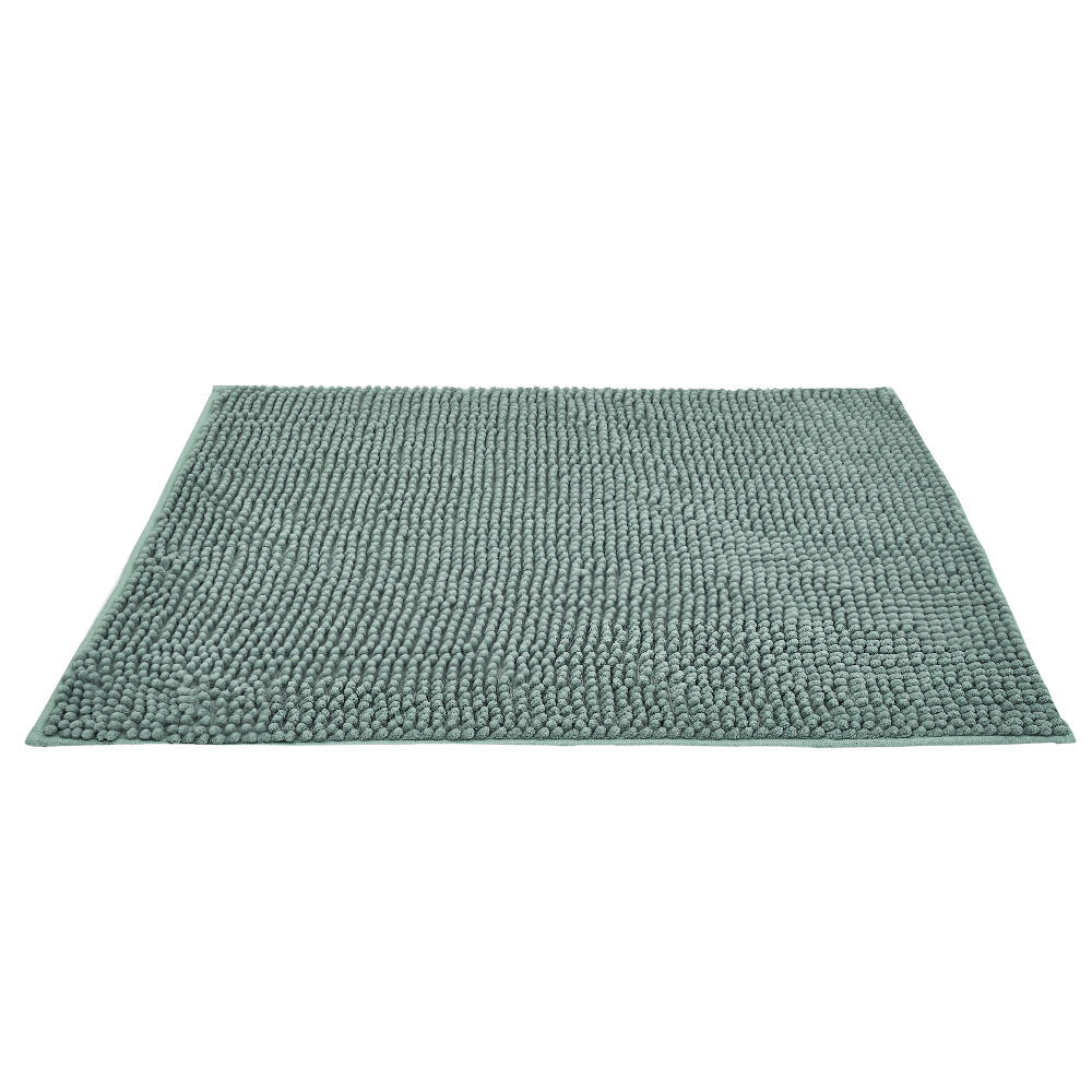 Tapis de salle de bain chenille vert 80x50 cm