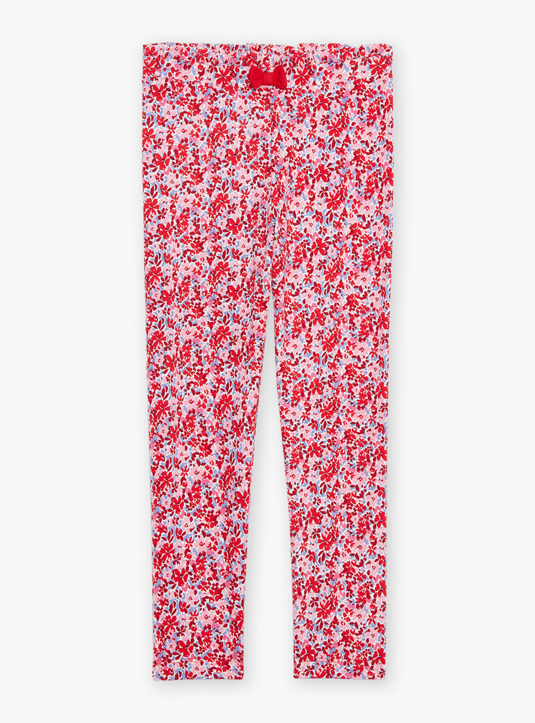 Legging rose, rouge et lilas à imprimé fleuri