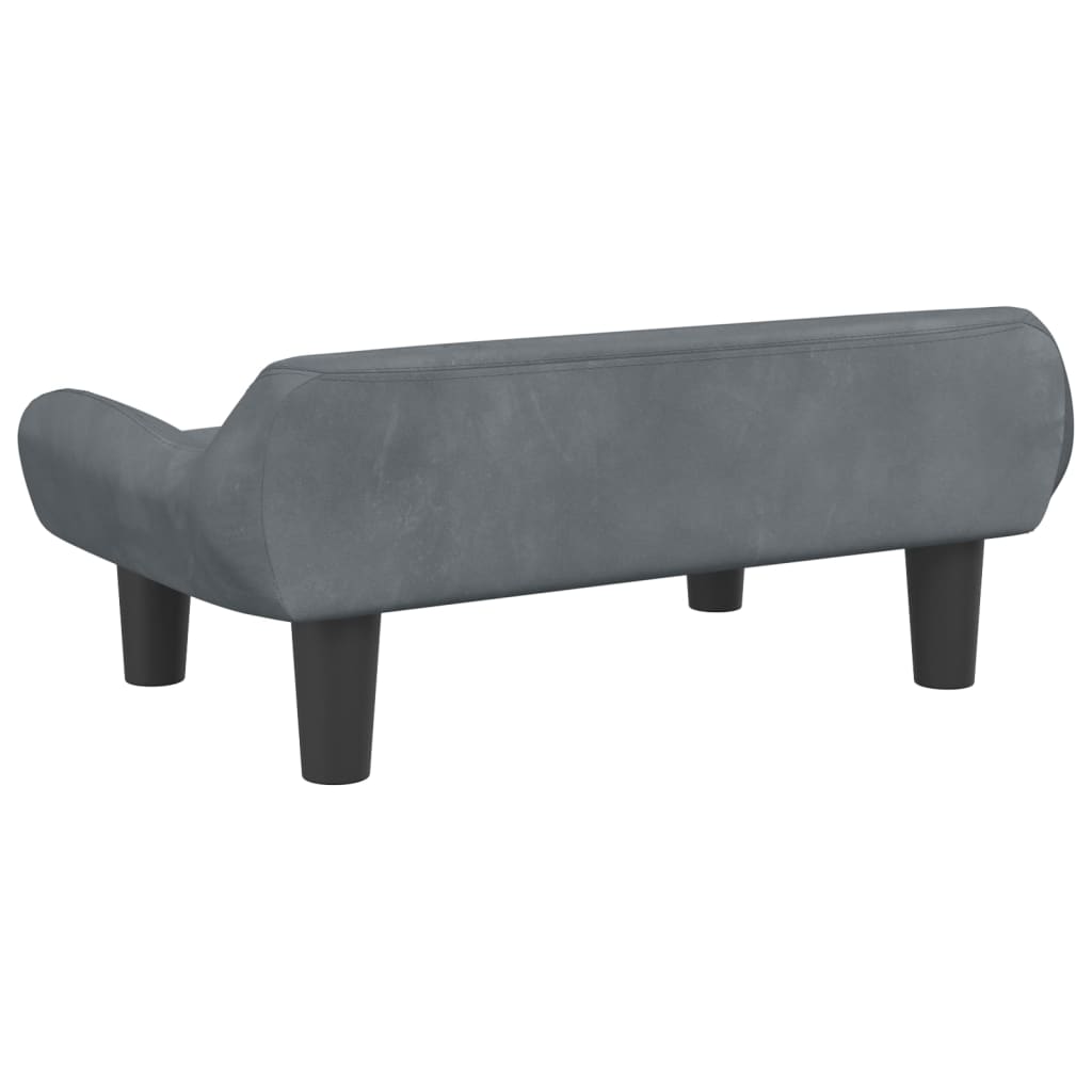 Cama para cães vidaXL em veludo cinza escuro, 70x40x24 cm