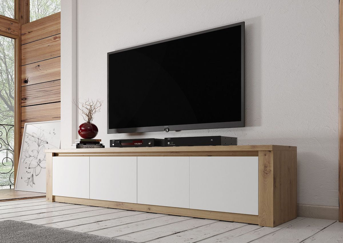 Meubella - TV-Meubel Melody - Wit - Eiken - 170 cm