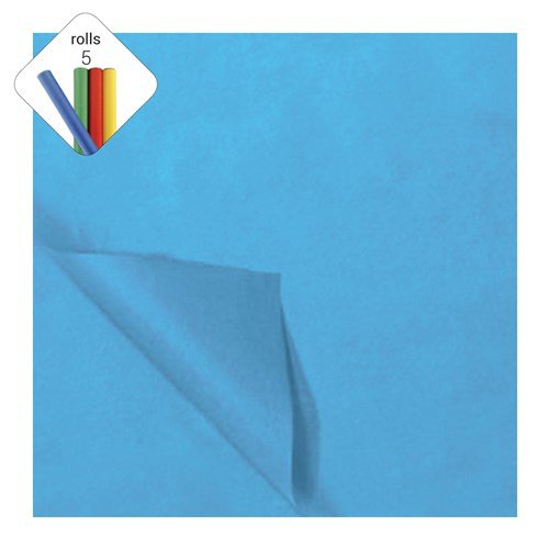 Zijdevloei papier middenblauw 50x70cm